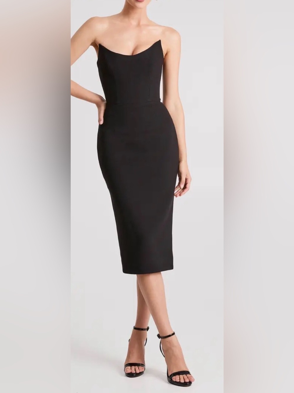 NEW HELSI Celia Black Strapless Cocktail Sheath Dress sz XS